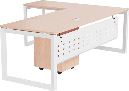 Mahmayi Vorm 136-18 White Modern Workstation Material-Melamine on MDF