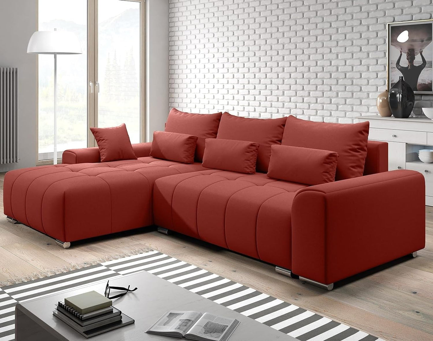 Comfynest Corner Sectional Sofa Set For Modern Living Room Elevate Your Space with Comfort and Style (Brown, Right)