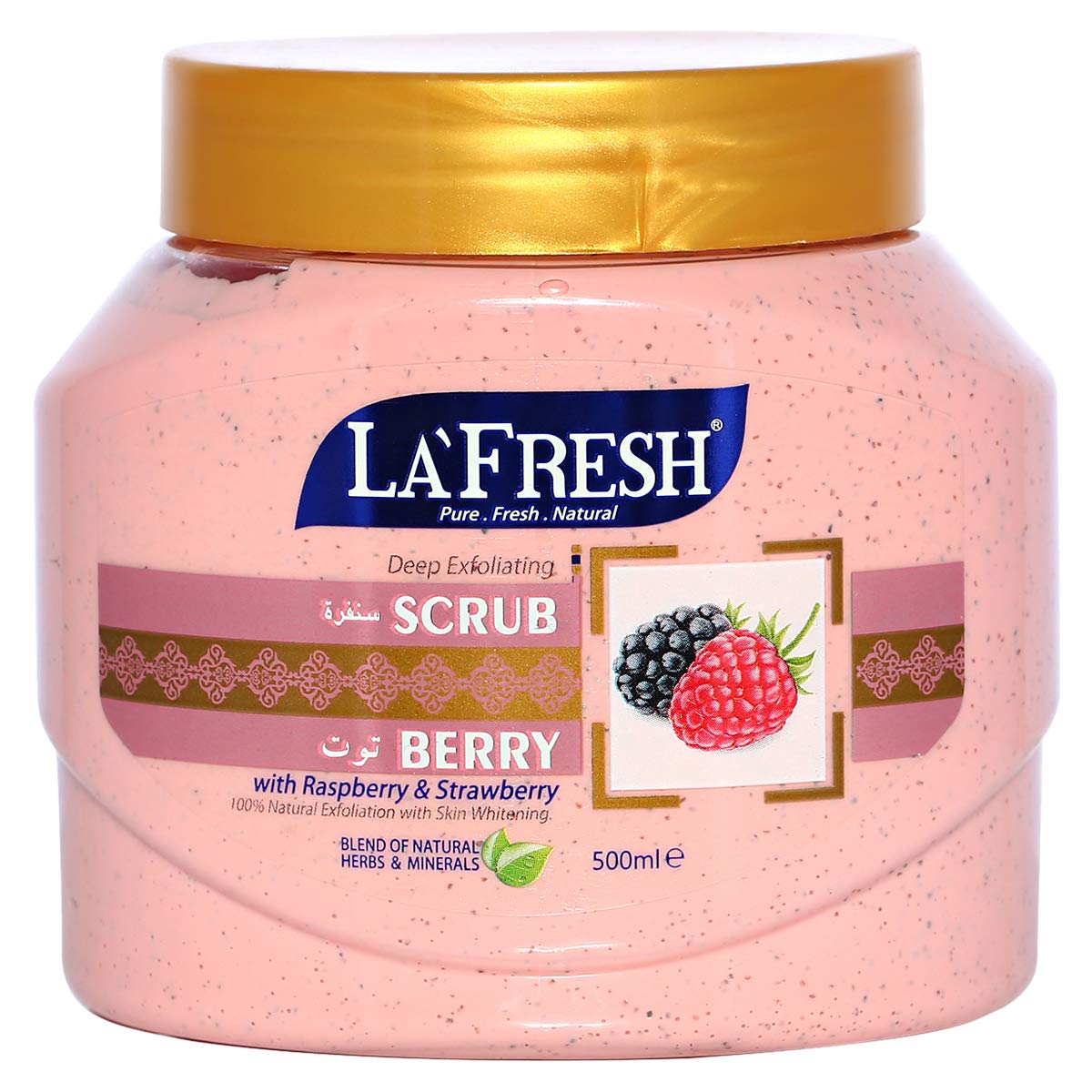 La Fresh Raspberry and Strawberry Face Scrub, 500 ml