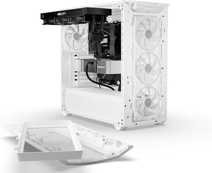 be quiet! Shadow Base 800 FX White PC Case, Light Wings White 140 mm PWM Fan, ARGB Lighting, USB 3.2 Gen. 2 Type C, Maximum Airflow, E-ATX Motherboard, 420 mm Radiators, Glass Side Panel, BGW64 - CaveHubs