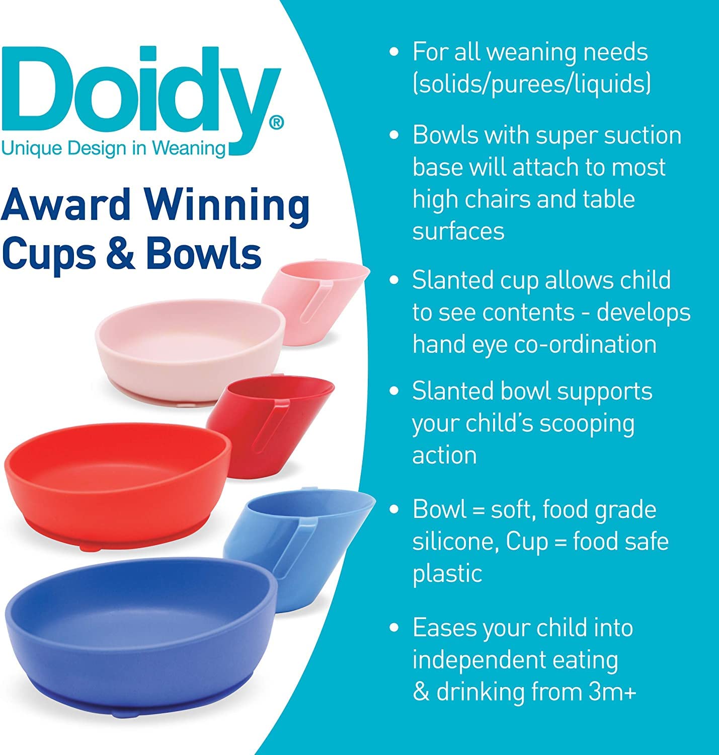 Doidy Cup - Training Sippy Cups for Toddler Cup & Babies - Unique Slanted Design Two Handles Baby Cup - Great Weaning Cup for Milk, Water & Juice - Use from 3-6 Months to Toddler (Purple)