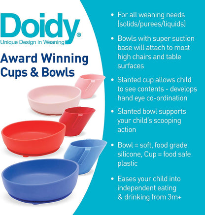 Doidy Cup - Training Sippy Cups for Toddler Cup & Babies - Unique Slanted Design Two Handles Baby Cup - Great Weaning Cup for Milk, Water & Juice - Use from 3-6 Months to Toddler (Purple)