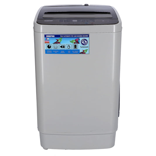 Geepas Fully Automatic Top Loaded Washing Machine 6kg - Auto-Imbalance, Gentle Fabric Care, Turbo Wash, Anti Vibration & Noise, Child Lock, Stainless Steel Drum