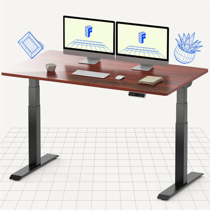 FLEXISPOT Electric Standing Desk E7, Height Adjustable Desk with Whole-Piece Bamboo Board and Dual Motor 3 Stages, 48x24 Inch, 4 Presets, Large Load Capacity Stand Up Desk Workstation Home Office