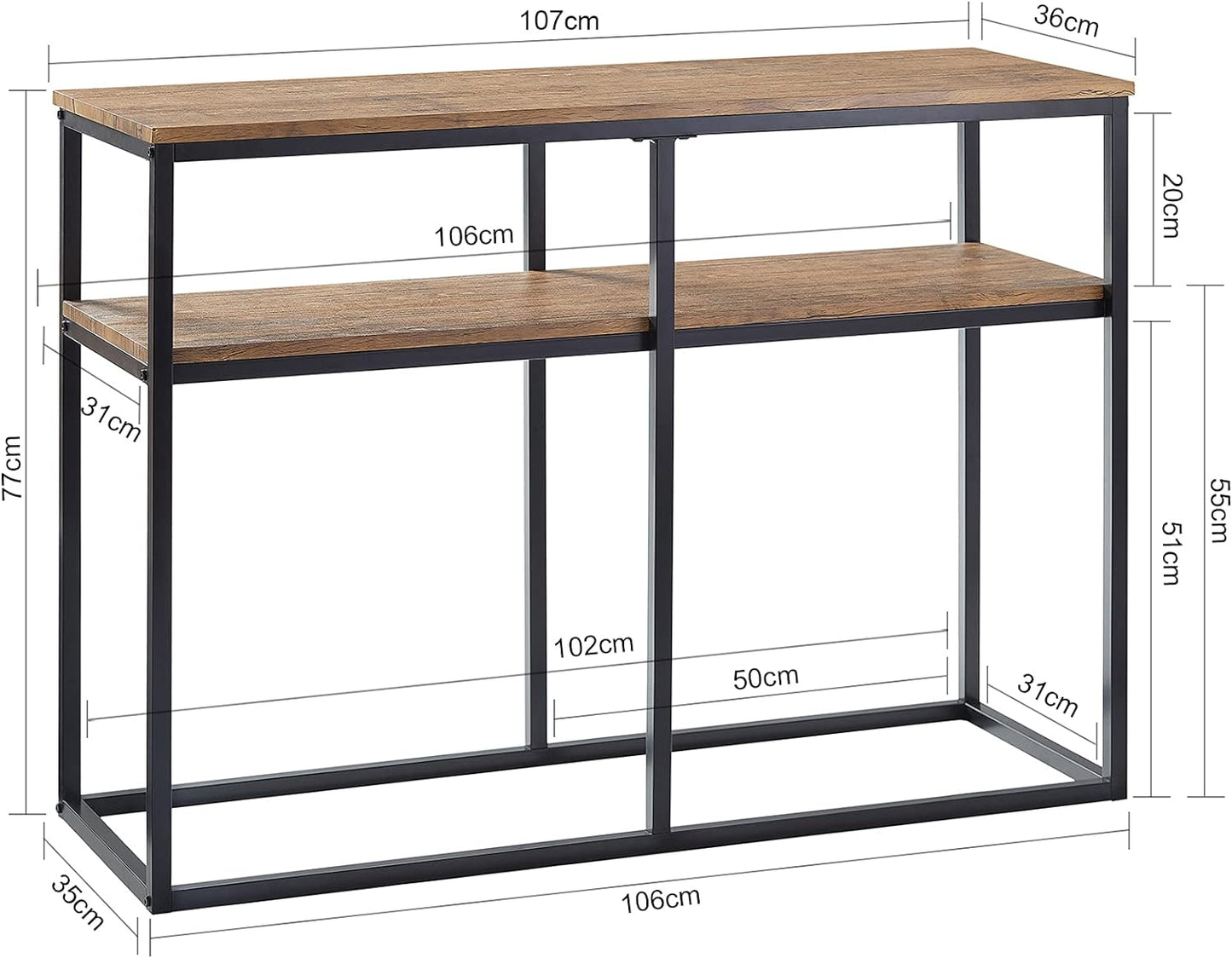 (UAE STOCK) SoBuy FSB42-Q, Console Table Hall Table Living Room Table Sofa Table Side Table End Table