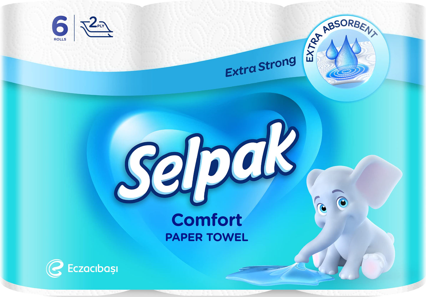 Selpak 2 Ply Kitchen Paper Towel 6 Rolls 90 Sheets