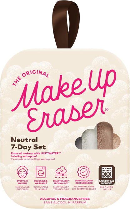 MakeUp Eraser, 7-Day Set, Erase All Makeup With Just Water, Including Waterproof Mascara, Eyeliner, Foundation, Lipstick, and More Chic Black, 7 ct.