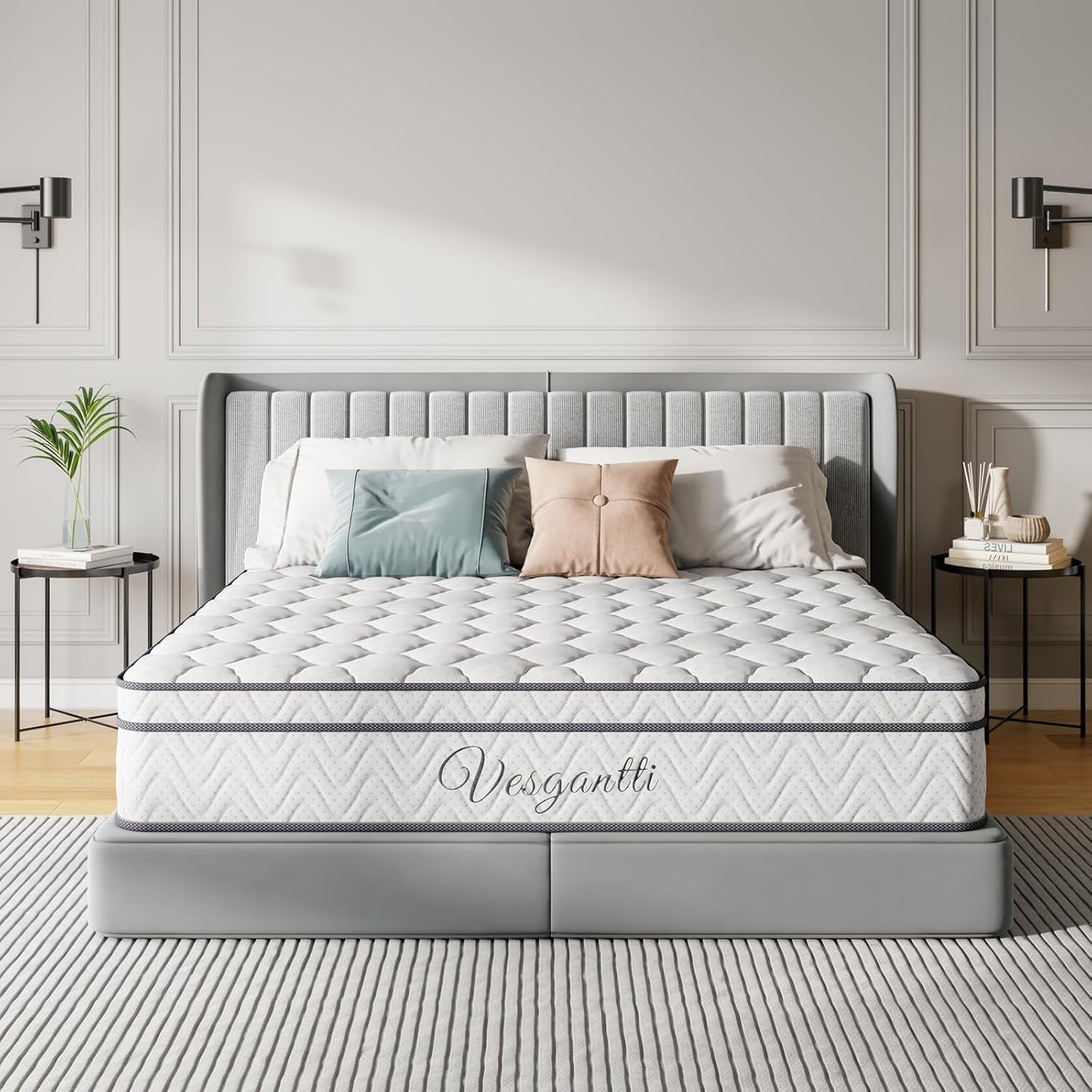 Vesgantti 120x200 Mattress, 26cm Pocket Sprung Mattress with Breathable Foam and Individually Wrapped Spring - Medium Firm Feel, Classic Box Top Collection…