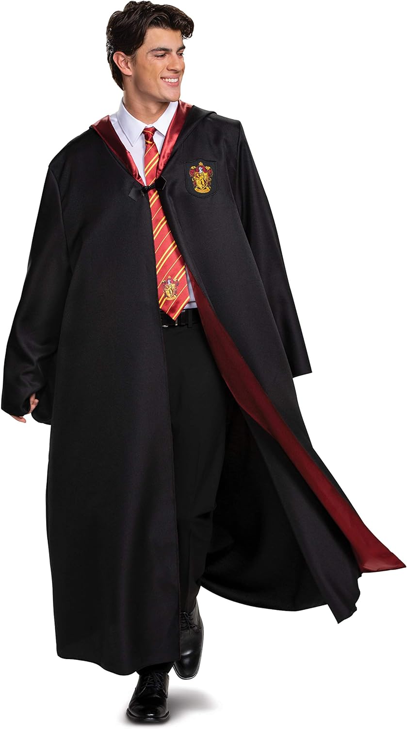 DISGUISE Harry Potter Robe, Deluxe Wizarding World Hogwarts House Themed Robes for Adults, Movie Quality Dress Up Costume Accessory, Black