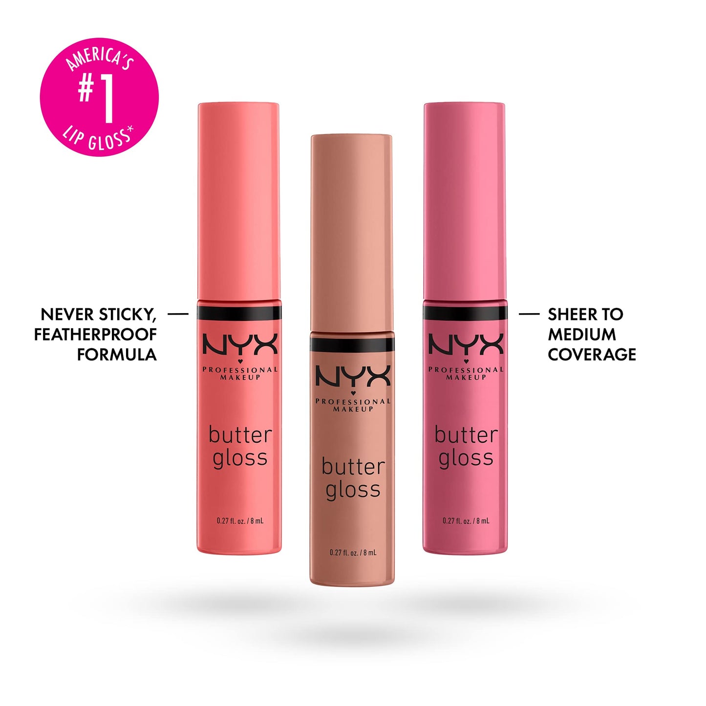 NYX PROFESSIONAL MAKEUP Butter Gloss, Strawberry Parfait, 0.27 Ounce