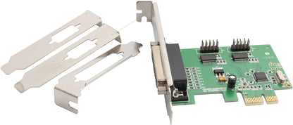 I/O Crest 2 Port Serial COM DB9 RS-232 and 1 Port DB25 Printer Lpt1 Port PCI-E 1.0 X1 Card WCH382 Chipset