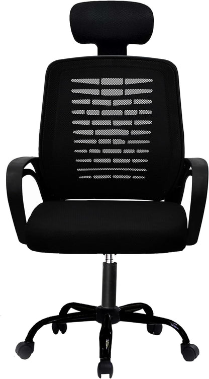 Desk Chair Office Chair for Home Height Adjustable Mid Back Mesh Computer Chair with Lumbar Support Mesh Swivel Computer Office Ergonomic Executive Chair (Swivil, Black)