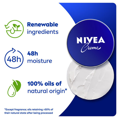 NIVEA Moisturising Cream, Universal All Pourpose Moisturizer for Face Body Hands, Tin 400ml