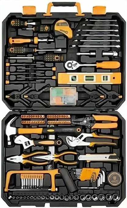 COOLBABY 228 Piece Socket Wrench Auto Repair Tool Combination Package Mixed Set Hand Kit with Plastic Toolbox Storage Case