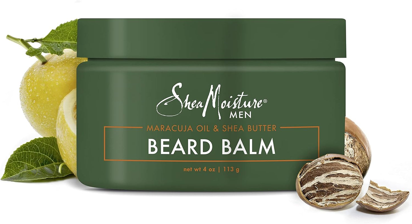 SheaMoisture Beard Oil & Beard Balm - Beard Kit for Men w/ Maracuja & Fair Trade Organic Shea Butter, Dry Beard Oil, Softener & Conditioner (2 Piece Set)