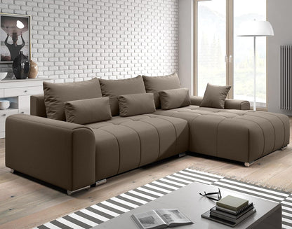 Comfynest Corner Sectional Sofa Set For Modern Living Room Elevate Your Space with Comfort and Style (Brown, Right)