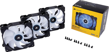 CORSAIR AF140 LED Low Noise Cooling Fan, Dual Pack - White, 140 mm