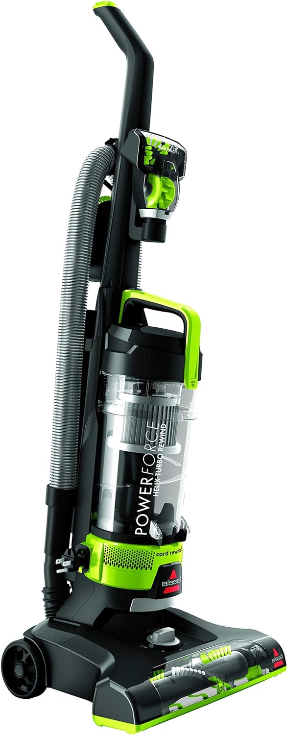 BISSELL | Powerforce Helix Turbo Rewind | Upright Vacuum Cleaner (2261E) Green and Black-2 years manufacturing warranty