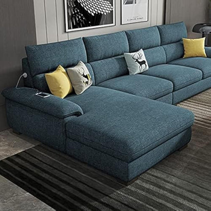 GOOD LUCK Wooden Frame Sofa Living Room Set (Ash Grey)