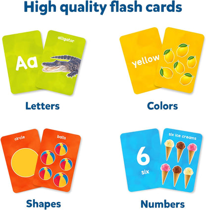 Skillmatics Thick Flash Cards for Toddlers - Letters, Numbers, Shapes & Colours, Montessori Toys & Games, Preschool Learning for Kids 1, 2, 3, 4 Years