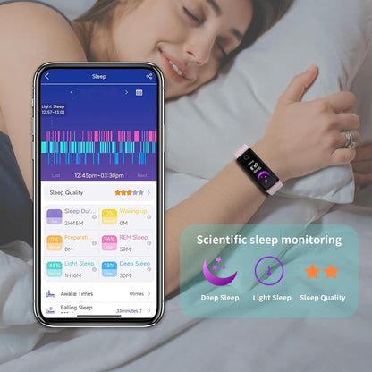 Smart Watch, Fitness Tracker Watch, Scientific Sleeping Tracking, 24/7 Health Management, Compatible with Android & iOS