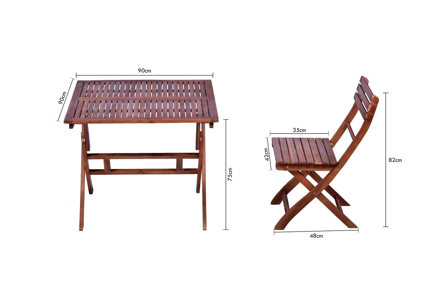 YATAI Wood Patio Dining Table, Foldable Acacia Hardwood Table and Chairs, 5 Pcs Weatherproof Coffee Table & Chairs, Outdoor Dining Table Set for Garden Furniture, Wood Furniture Use For Balcony, Pool