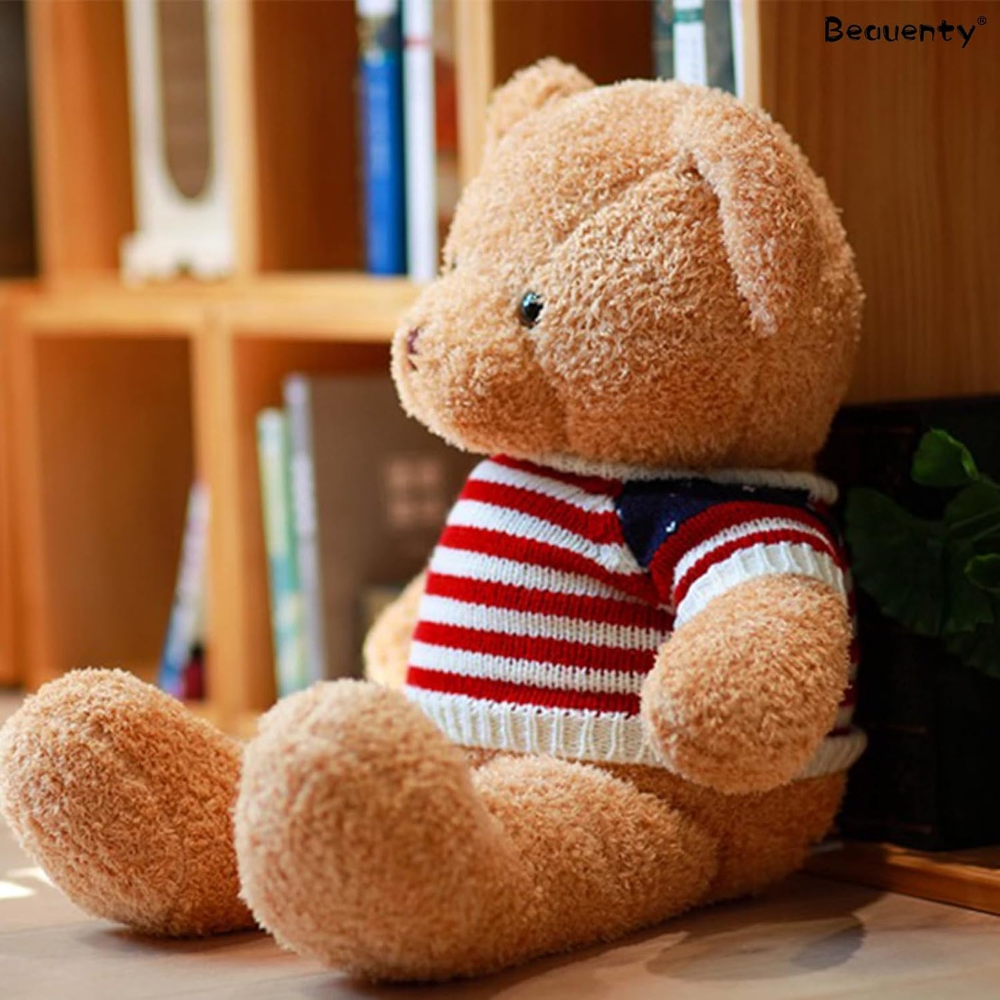 Beauenty Cute Teddy Bear Stuffed Animal Plush,Soft Plush Animals 40CM(Brown) (blue)