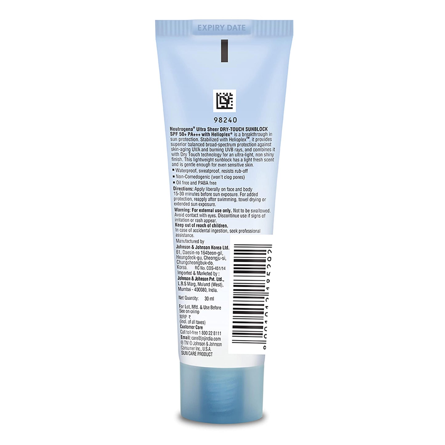 Neutrogena Ultra Sheer Dry Touch Sunblock, SPF 50+, 30ml