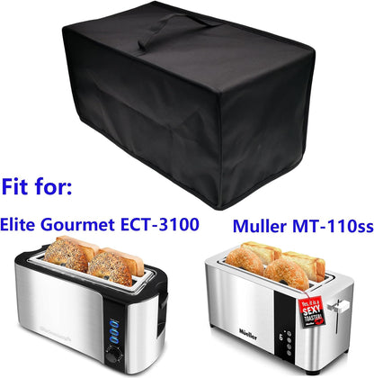 SHTCSZBA 4 Slice Toaster Cover for Elite Gourmet ECT-3100, Small Appliance Toaster Dust Cover, Dustproof Waterproof Scratch-Resistant Washable 600D Nylon Dust Cover Case Protector