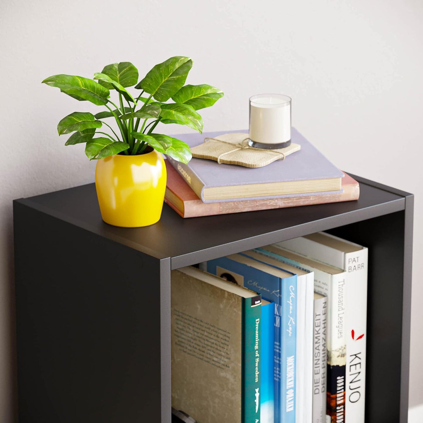 Vida Designs Oxford 2 Tier Cube Bookcase, White Wooden Shelving Display Storage Unit Office Living Room Furniture