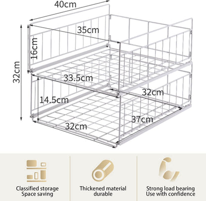 Occuwzz Stackable Closet Wardrobe Storage Box Organizer, Portable Wardrobe Storage Organizer Clothes Cabinet, Pull Out Like a Drawer, Suitable for Home, Bedroom, Kitchen (2 Tier)