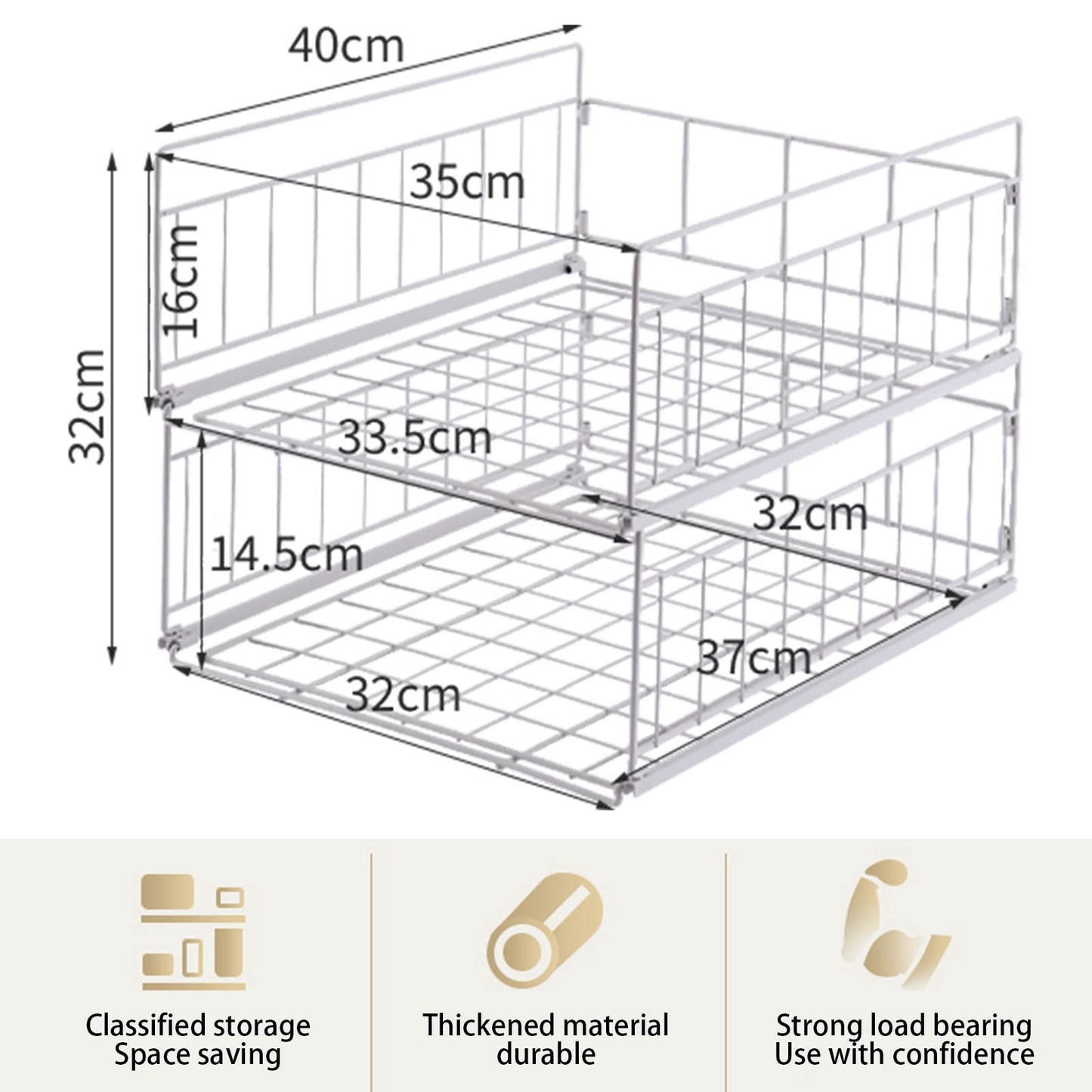 Occuwzz Stackable Closet Wardrobe Storage Box Organizer, Portable Wardrobe Storage Organizer Clothes Cabinet, Pull Out Like a Drawer, Suitable for Home, Bedroom, Kitchen (2 Tier)