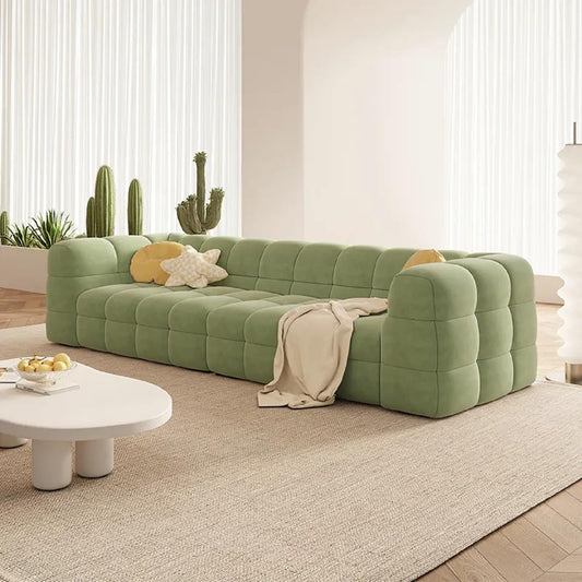 Comfynest Modern 3 Seater Sofa Set Upholstered Fabric Tufted Sectional Couch (Green)