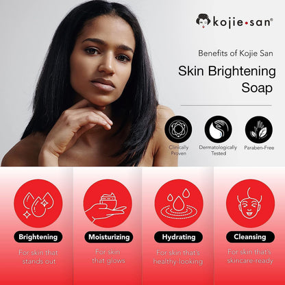 Kojie San 3 x 65G Kojie San Skin Kojic Acid Lightening Soap in Industry-leading Frustration Free Packaging