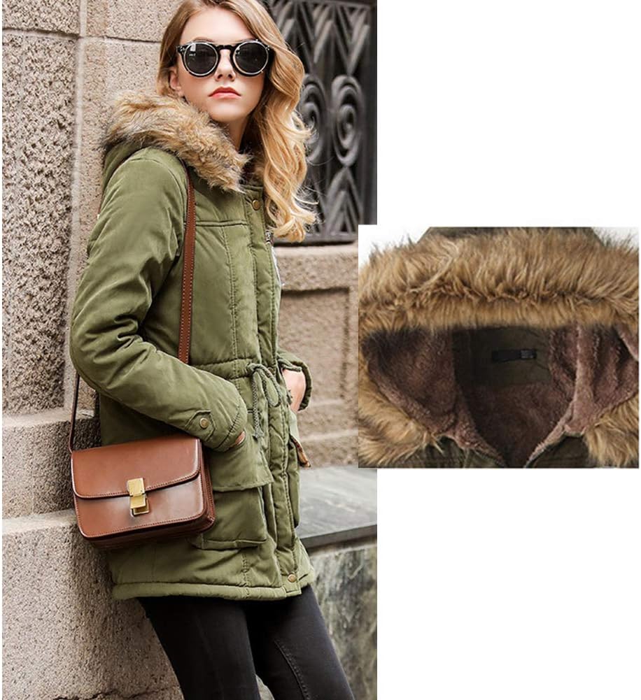 Yudesundo Down Padded Jackets for Women - Parka Winter Wear Overcoat Warm Waist Slim Fit Full Zipped Casual Faux Fur Lined Long Jackets