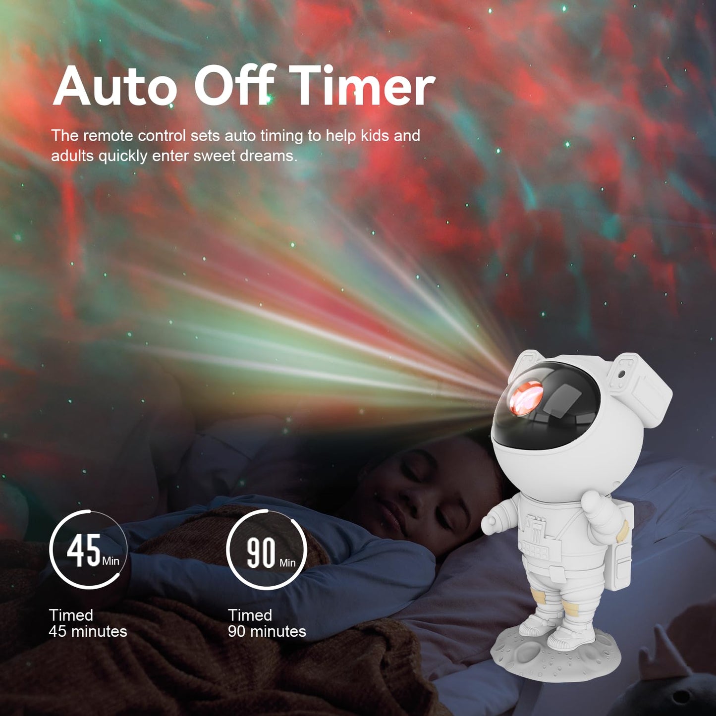 Mooyran Star Projector Galaxy Night Light - Astronaut Starry Nebula Ceiling LED Lamp with Timer and Remote, Gift for Kids Adults for Bedroom, Christmas, Birthdays, Valentine's Day etc.