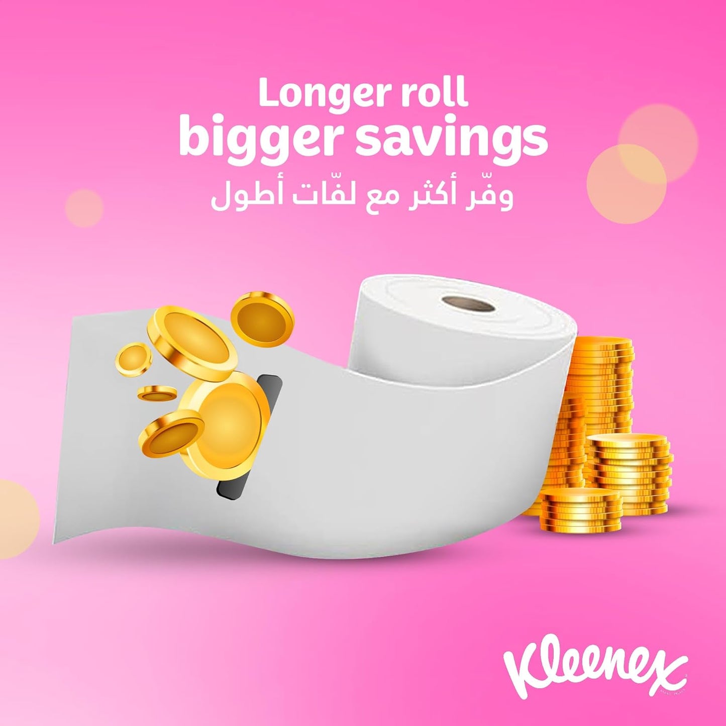 Kleenex Kitchen Paper Towel, Mega Roll Tissue, 6 Rolls x 250 Meters, High Absorbency for Multi Purpose