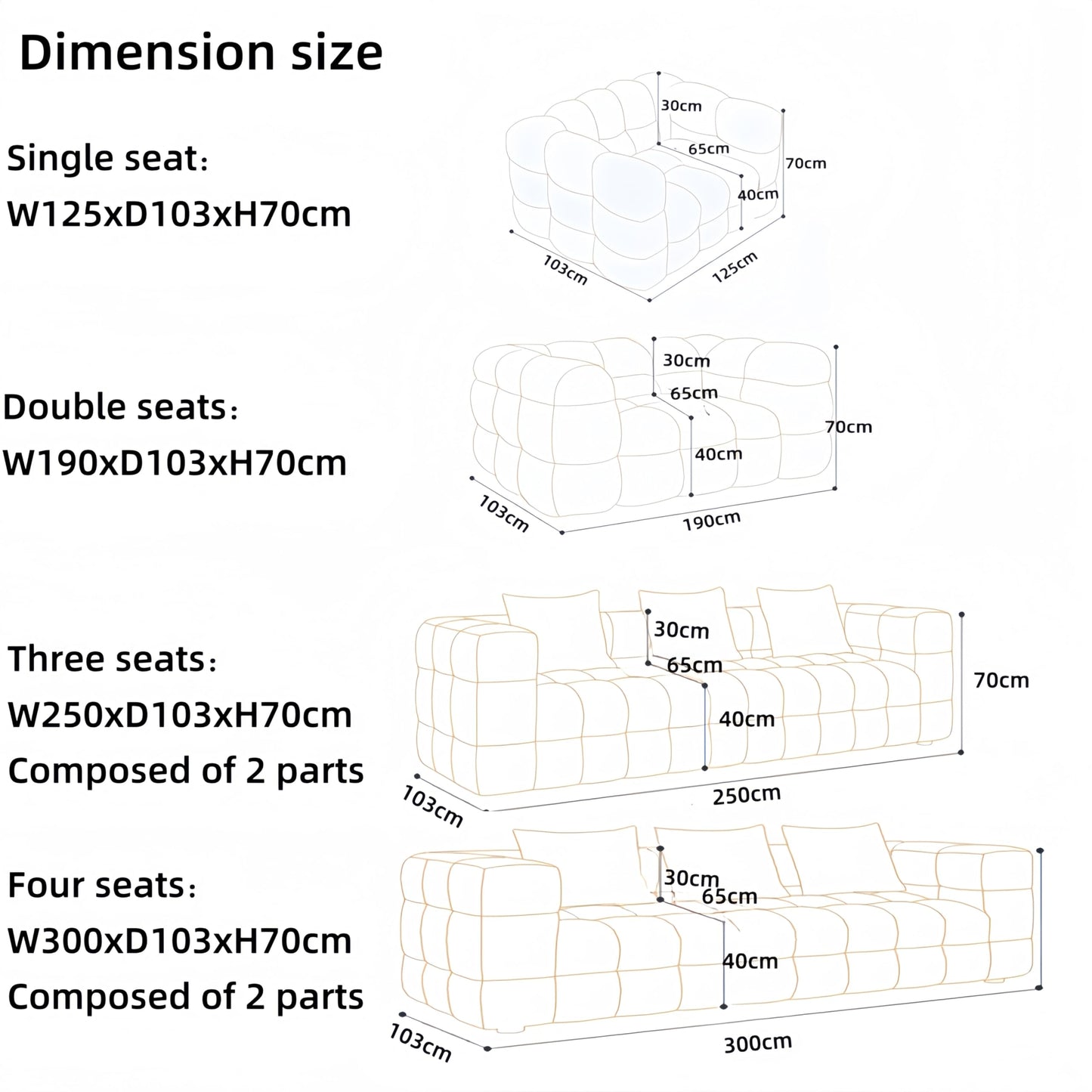 1PCS ALeeik Overstuffed Multifunction Sofa set,Made with Fleece Fabric and Wood Furniture for Home Livingroom,Bedroom,Office (Pea, Single Seat)