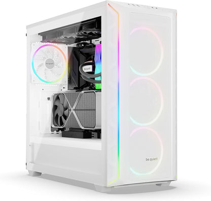 be quiet! Shadow Base 800 FX White PC Case, Light Wings White 140 mm PWM Fan, ARGB Lighting, USB 3.2 Gen. 2 Type C, Maximum Airflow, E-ATX Motherboard, 420 mm Radiators, Glass Side Panel, BGW64 - CaveHubs