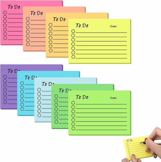 BIGTHREE to Do List Sticky Notes 9 Pack, Self-Stick Sticky Notes, Colorful Sticky Notes Pad with Lines, Do List Notepads for School Office Meeting Home Plan Reminder Stationery Supplies(450 Sheets)