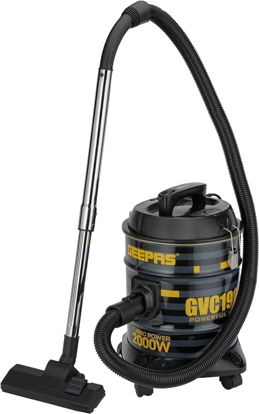 Geepas 2000W 2-in-1 Blow and Wet & Dry Vacuum Cleaner GVC19045 | Powerful Copper Motor | 18L Capacity | Stainless Steel Drum Tank | Dust Full Indicator | 2-Year Warranty