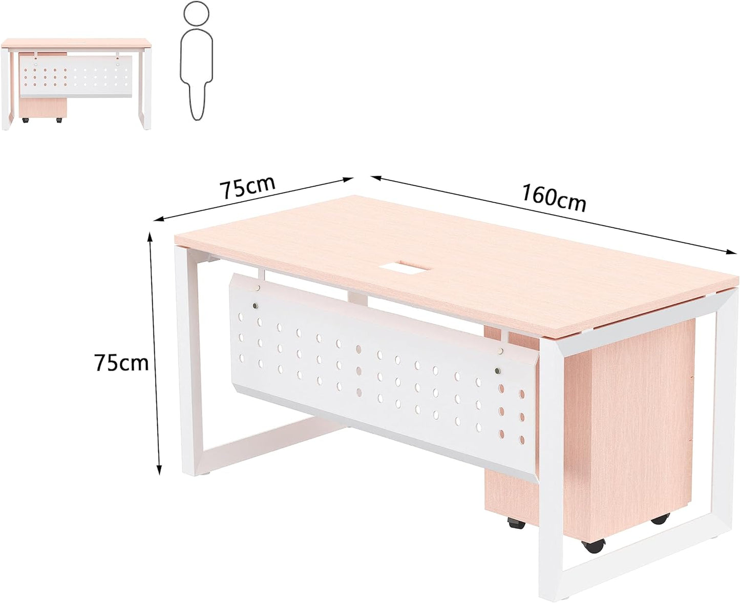 Mahmayi Vorm 136-18 White Modern Workstation Material-Melamine on MDF