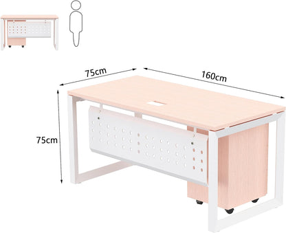 Mahmayi Vorm 136-18 White Modern Workstation Material-Melamine on MDF