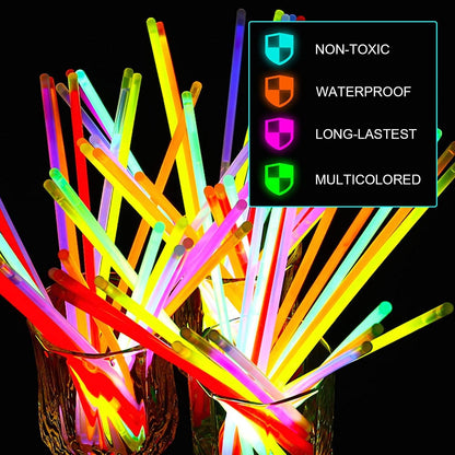 Mumoo Bear 200PCS Glow Sticks, Glowsticks Party Packs, Party Bag Fillers with Bracelet Connectors, Premium Glow Neon Necklaces for Kids Dark Party Supplies,Wedding,Festival