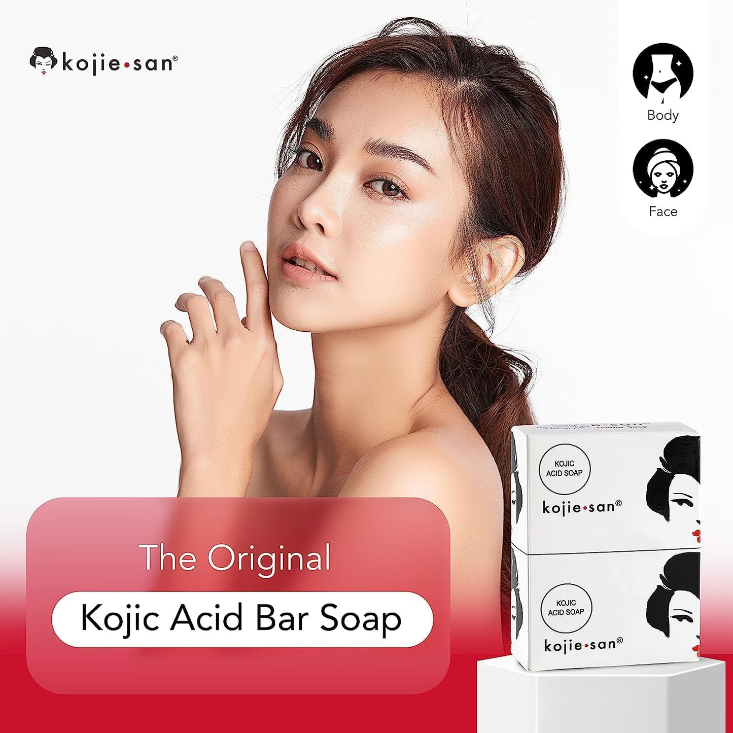 Kojie San 3 x 65G Kojie San Skin Kojic Acid Lightening Soap in Industry-leading Frustration Free Packaging