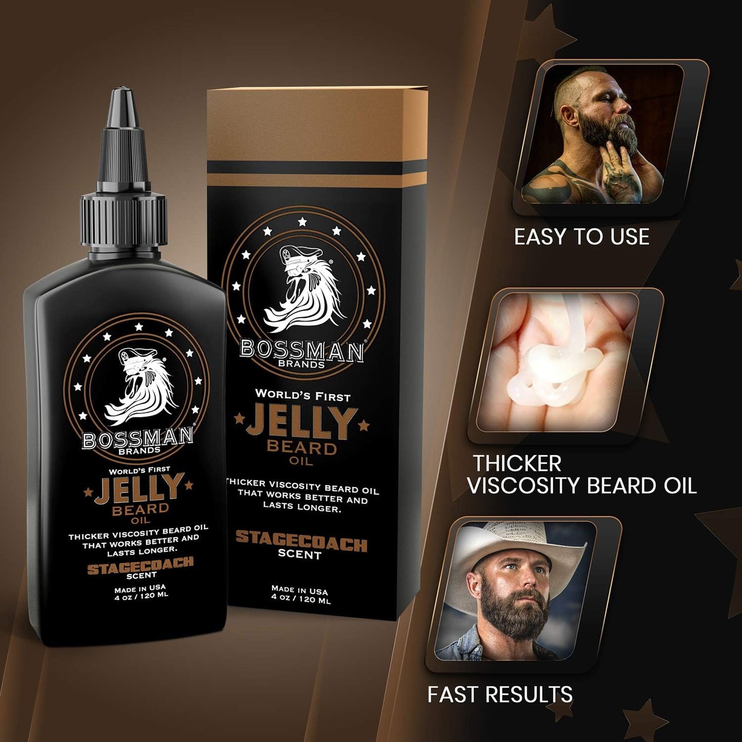 Bossman Beard Oil Jelly and Relaxing Beard Balm Combo- Royal Oud Scent