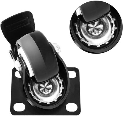 Beauenty 2" Swivel Caster Wheels with Brakes and 360 Degree Polyurethane Foam No Noise Wheels, Heavy Duty - 150 Lbs Per Caster (Pack of 4)