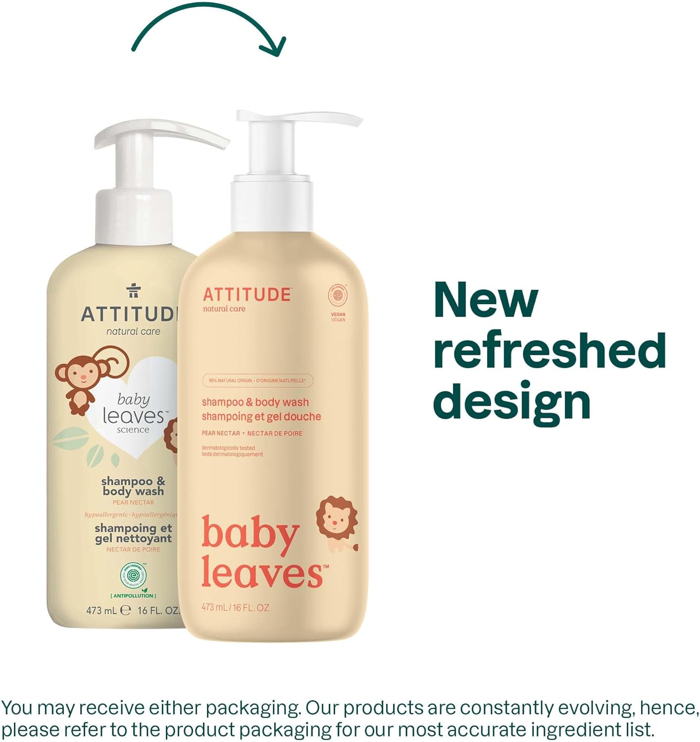 Attitude Baby Leaves 2In1 Natural Shampoo - Apple - 473 ml