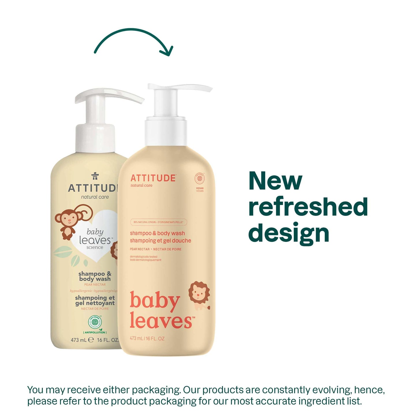 Attitude Baby Leaves 2In1 Natural Shampoo - Apple - 473 ml