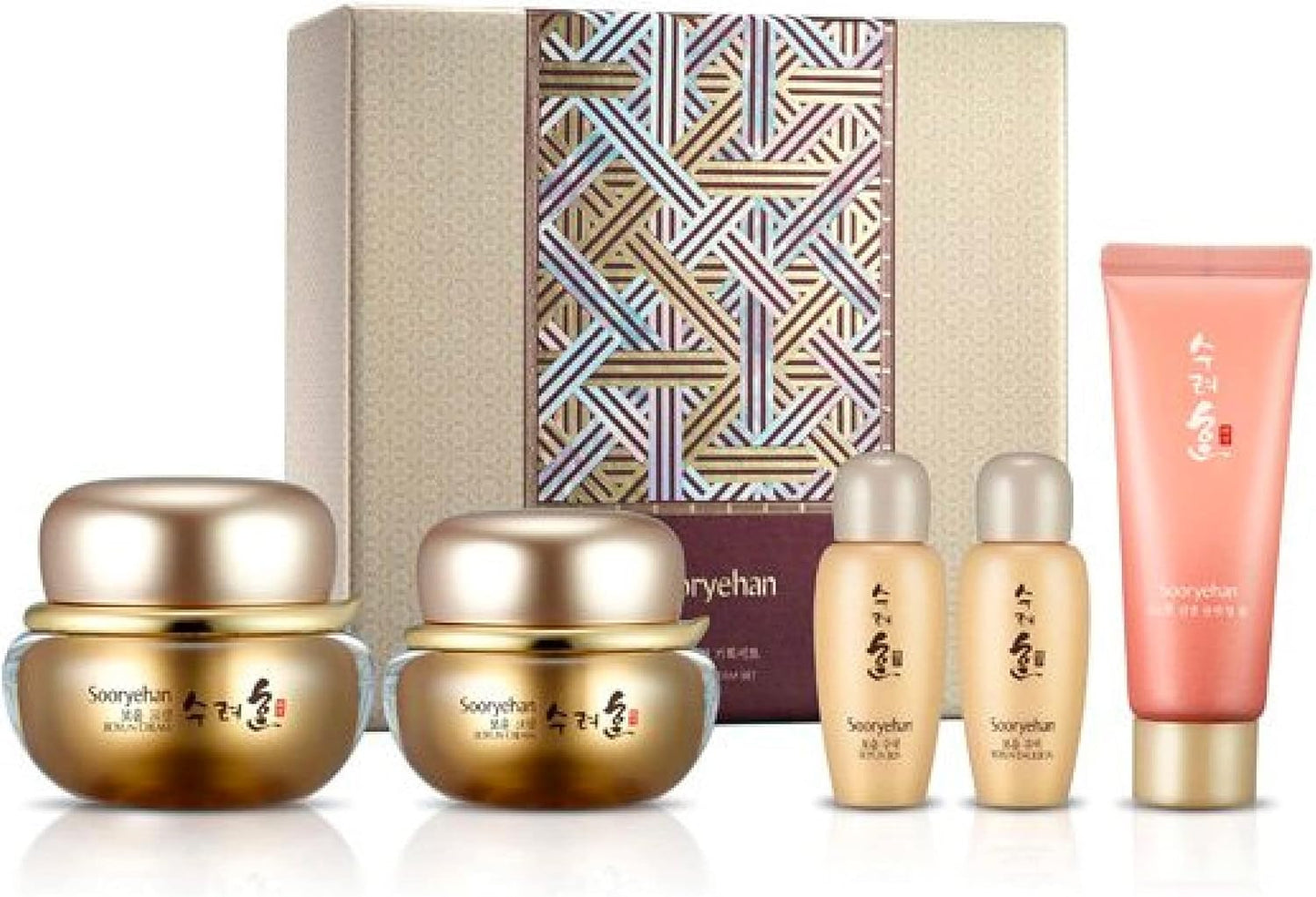 SOORYEHAN BOYUN CREAM SKINCARE GIFT SET - Korean Skincare Gift Set, Luxury Premium High-end Skin Toner, Emulsion Lotion, Cleansing Foam, Whole Red Ginseng, Boyun Cream Set (155ml / 5.24 Fl Oz)